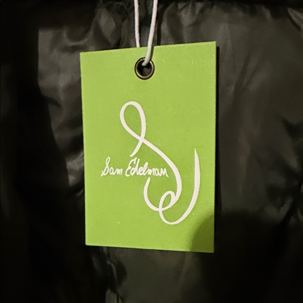 Sam Edelman Dark Green Puffer Coat with Black Faux Fur - Picture 3 of 8